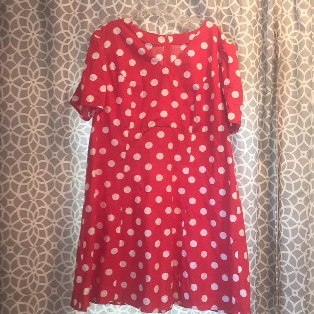 Red Polka Dot Women’s Dress - Classic Feminine Style